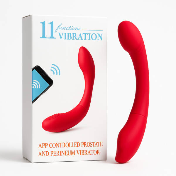 Vibrador  Rojo App‑Controlado – 11 Modos para Estimulación Prostática y Perineal