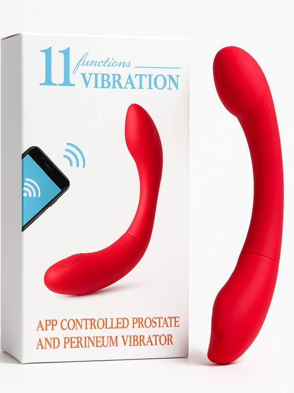 Vibrador  Rojo App‑Controlado – 11 Modos para Estimulación Prostática y Perineal